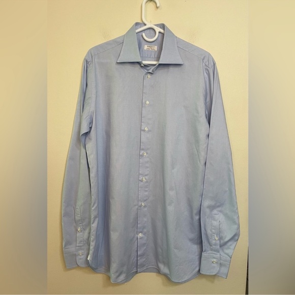BORRIELLO Napoli Men Made Hand by Michael Jondral Button Down Shirt Sz 16 1-2/42 - Picture 3 of 16